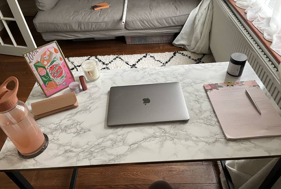 I Took My Wfh Desk From Bland To Grand, How To Put Contact Paper On Desk
