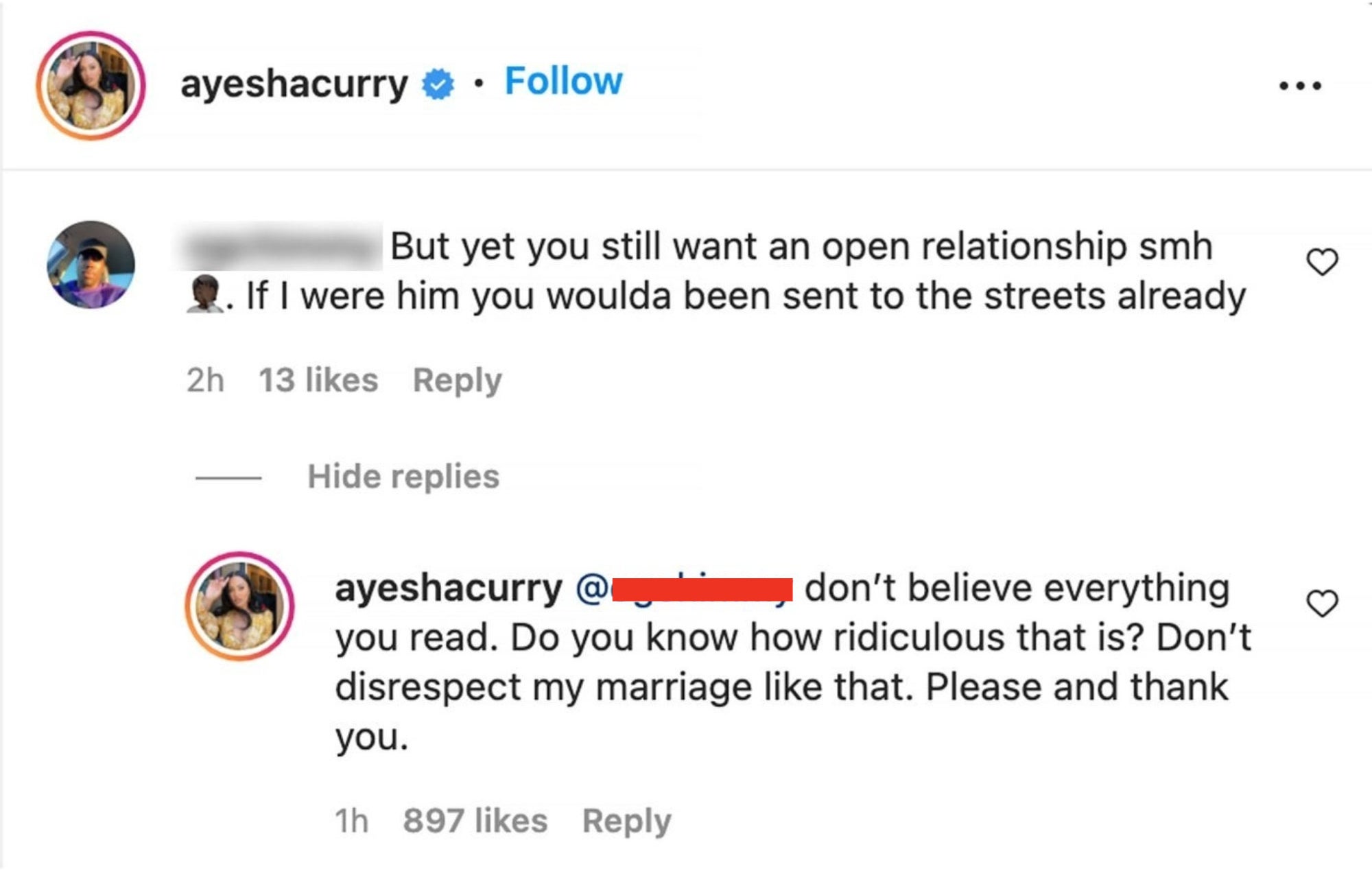 Ayesha Curry Slams “Ridiculous” Rumors She And Steph Curry Have An Open  Marriage
