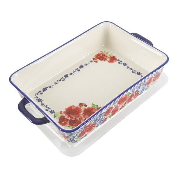 The Pioneer Woman Heritage Floral Ceramic Baker with Lid