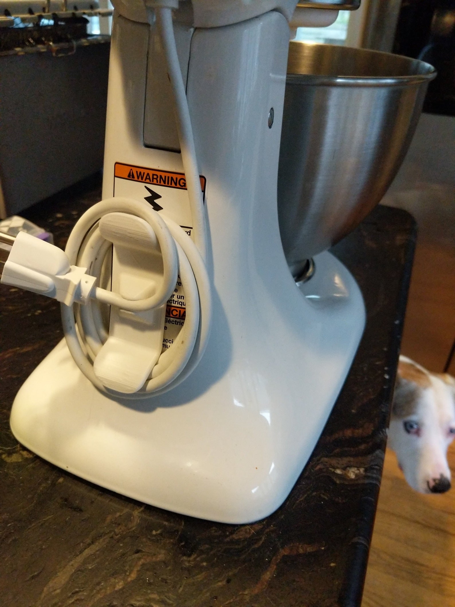 kitchenaid mixer with cable wrap attached