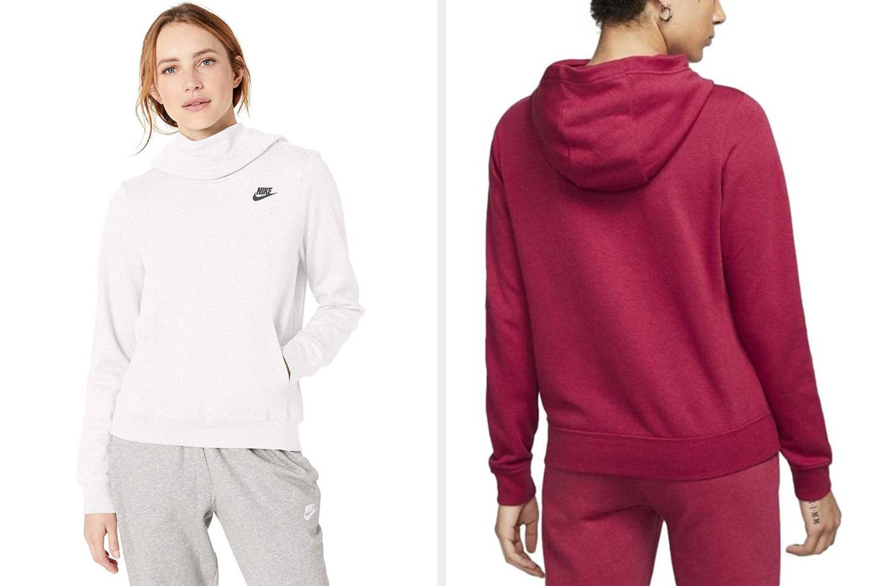 Nike funnel neck outlet hoodie red