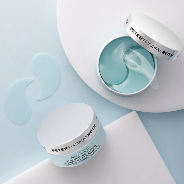 the light blue eye patches which come with a small spatula for application