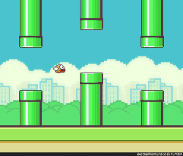 A flappy bird going through the course