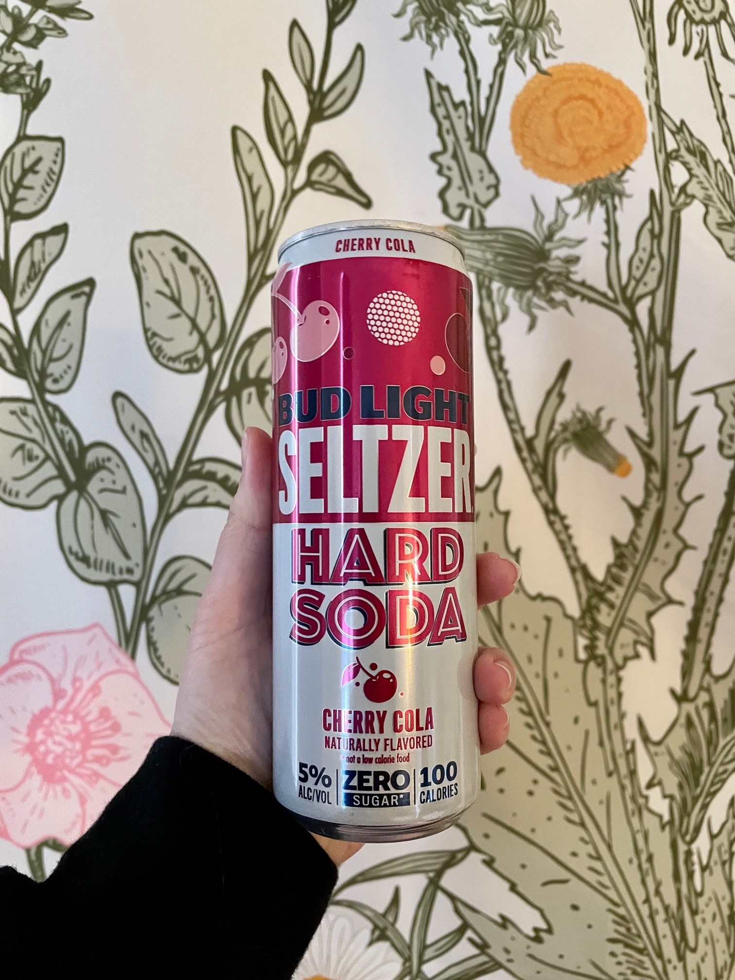 can of cherry cola seltzer