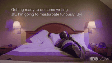 Hannibal Buress typing that he&#x27;s going to masturbate furiously instead of write