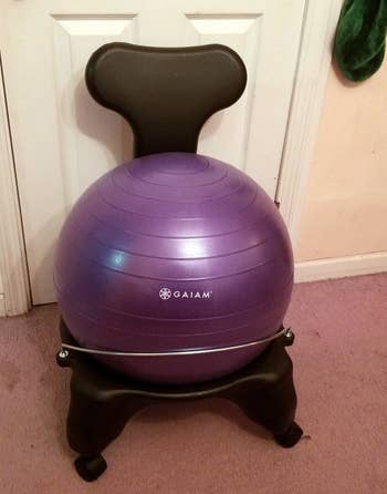 reviewer image of the purple ball chair