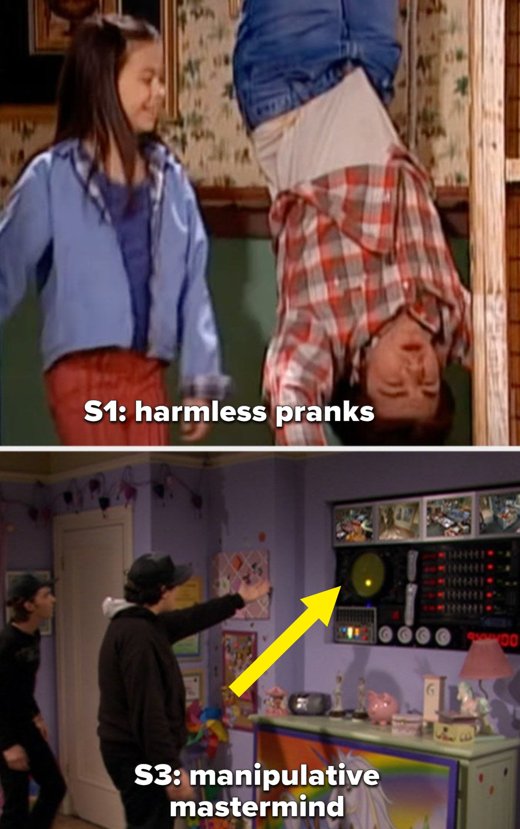 Season 1 harmless pranks, Season 3 has a whole hidden camera set up