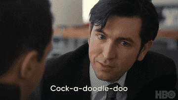 Character saying cock-a-doodle-doo