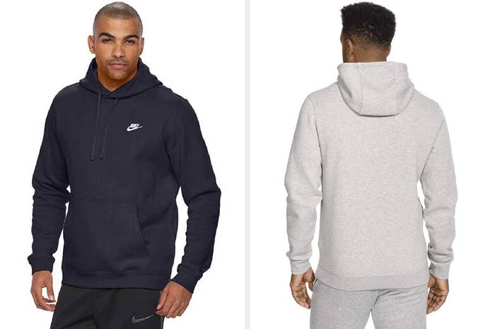 Nike Just Do It block logo hoodie in grey