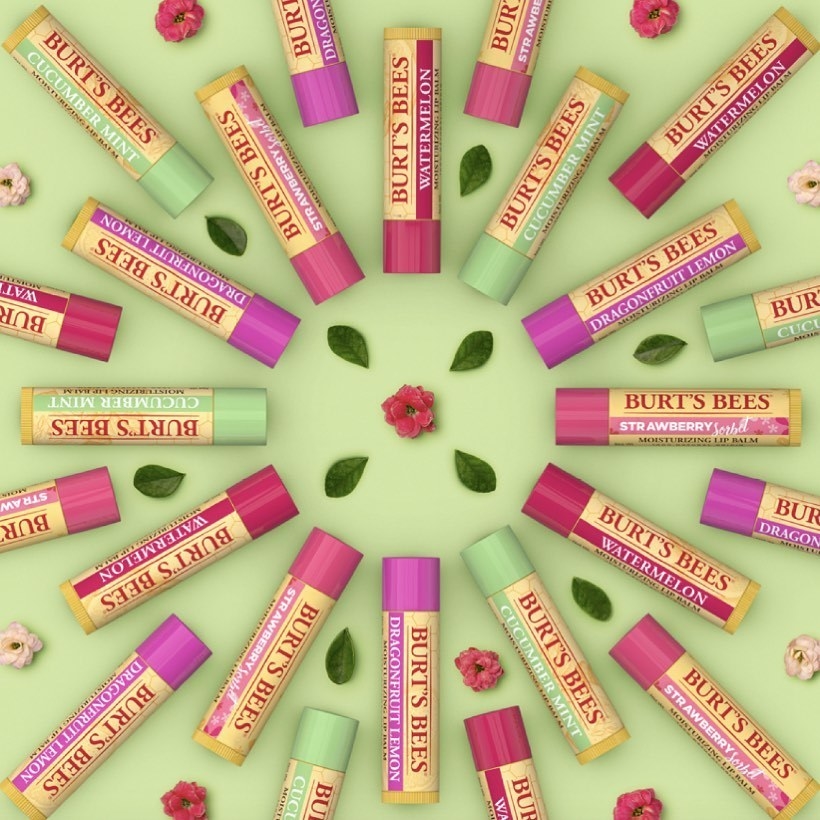 The lip balm in a variety of flavors