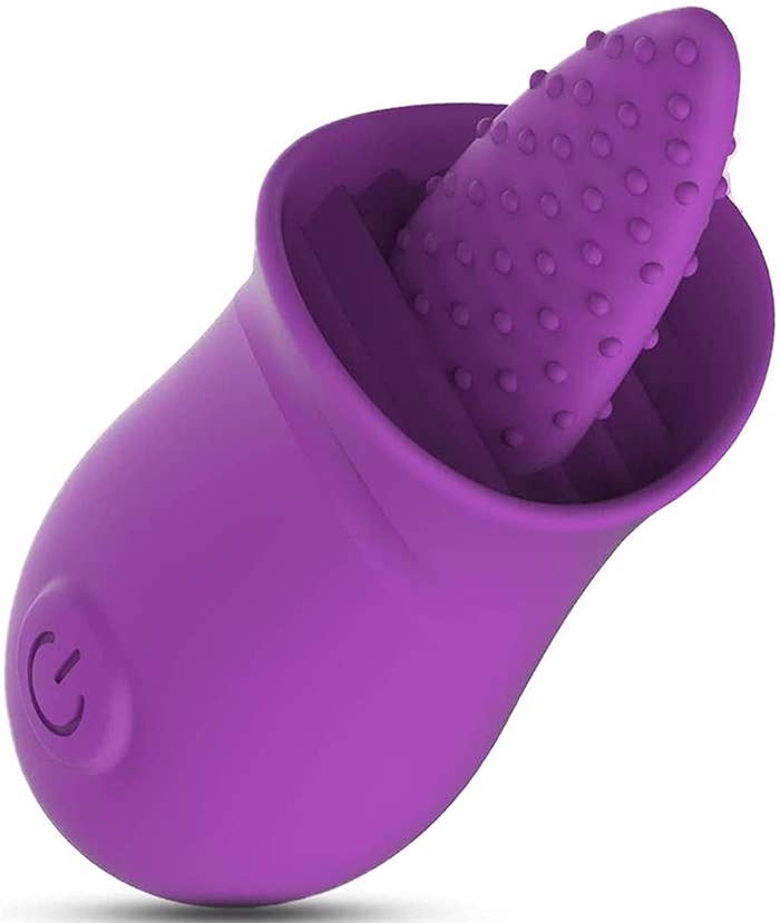 The tongue-shaped vibrator on a blank background