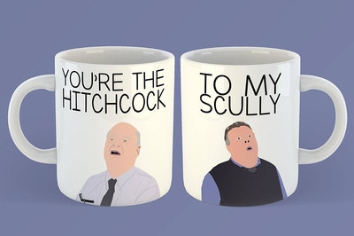 A mug that says "You're the hitchcock to my scully"