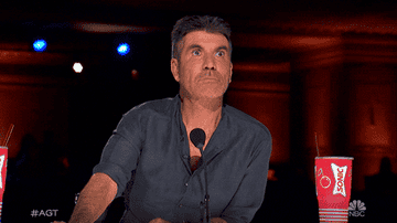 Simon Cowell looking shocked on America's Got Talent