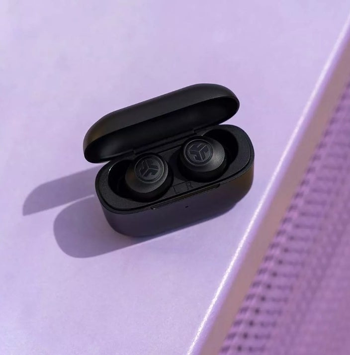 The earbuds in the color Black