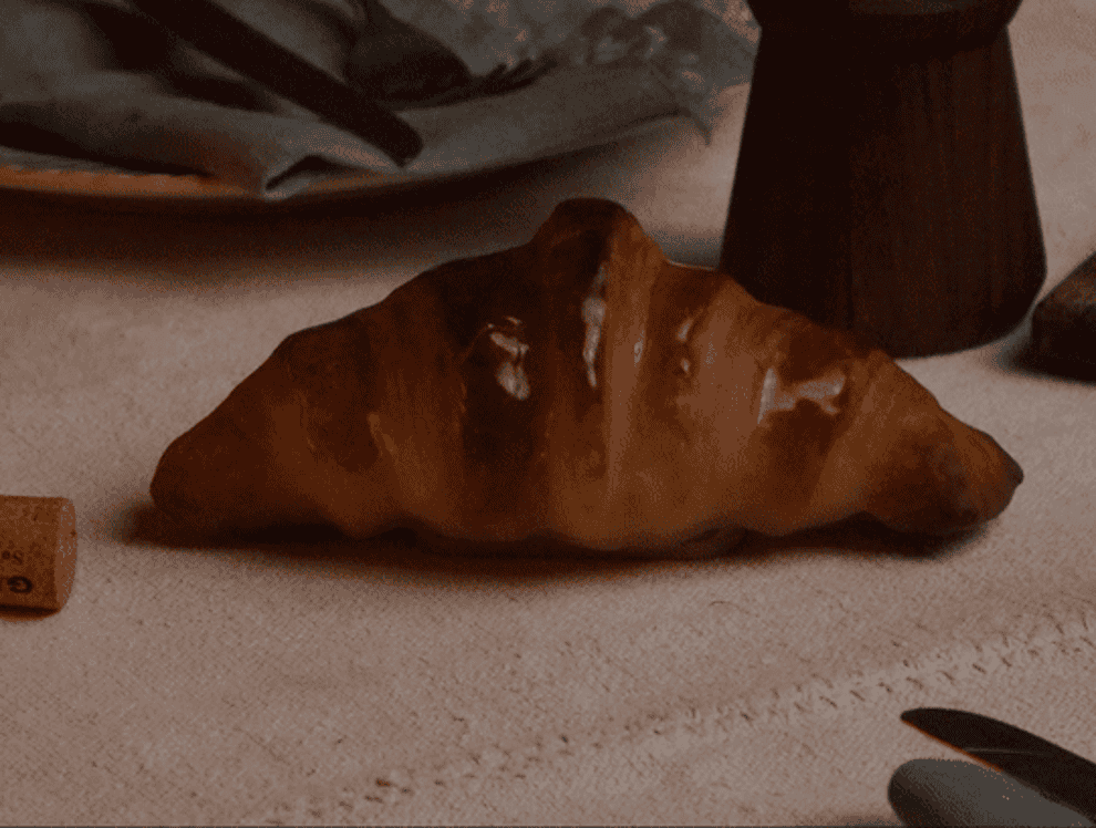 GIF of someone turning on the croissant lamp