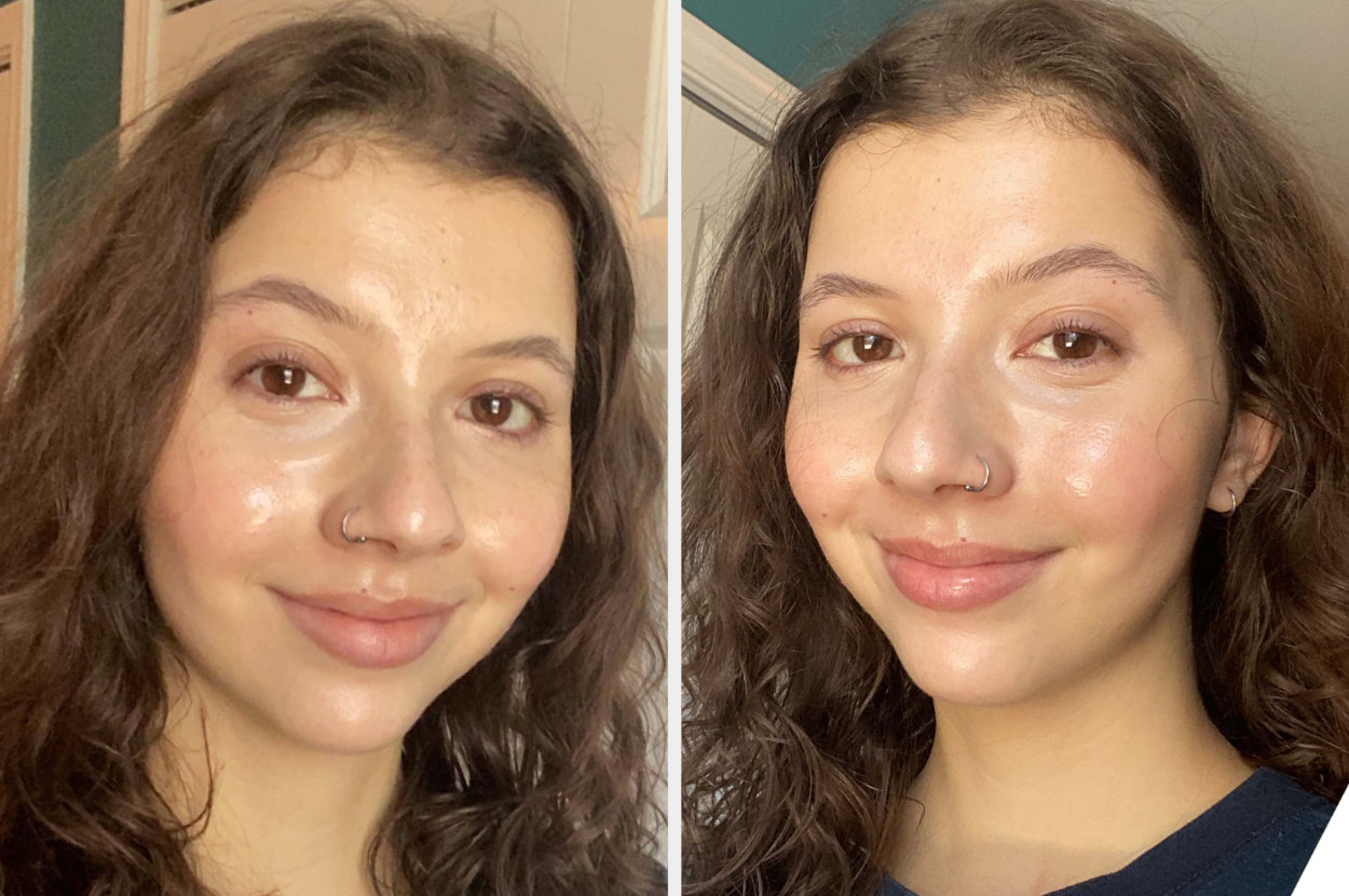 Left: BuzzFeed Staffer Maya Ogolini smiling in a selfie Right: BuzzFeed Staffer Maya Ogolini smiling in a selfie