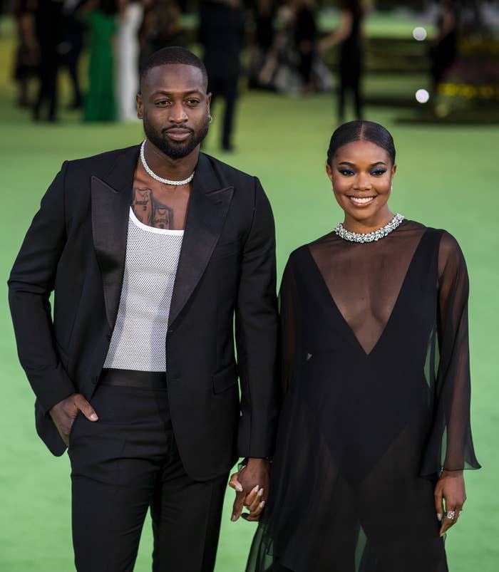 Dwayne Wade and Gabrielle Union attend the Opening Gala for the Academy Museum of Motion Pictures on Sept. 25, 2021