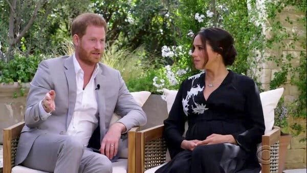 Meghan Markle and Prince Harry during the interview