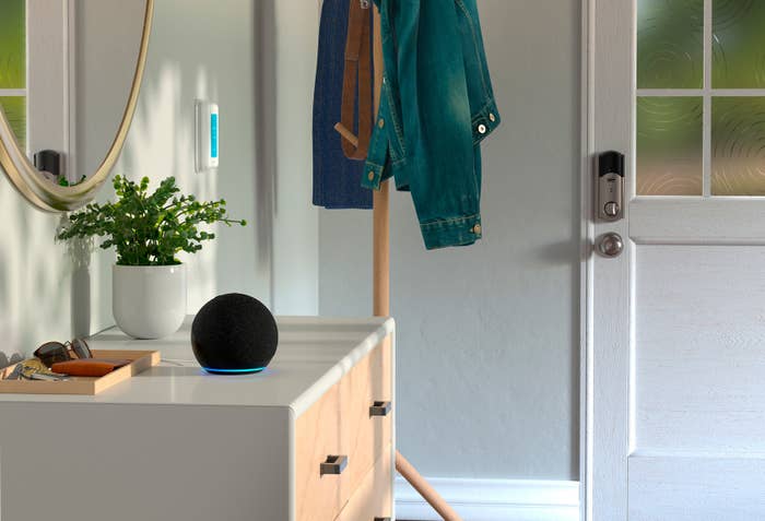 Echo device in home entryway.