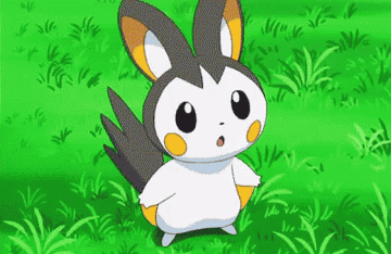 Emolga laughing and closing its eyes while drawing its hands to its face