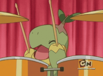 Turtwig laughing and drumming