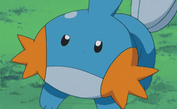 Mudkip smiling widely