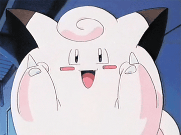 Clefairy smiling waving its fingers in circles