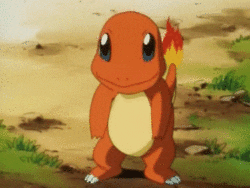 Charmander perking up happily
