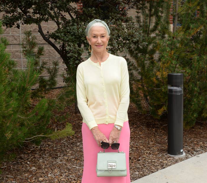In Colorado at a screening of &quot;The Duke&quot; movie in pink skirt