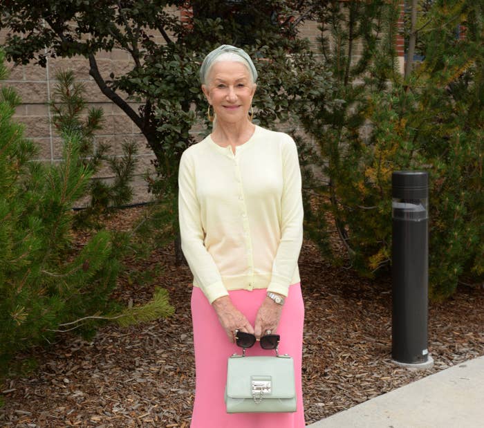 In Colorado at a screening of "The Duke" movie in pink skirt