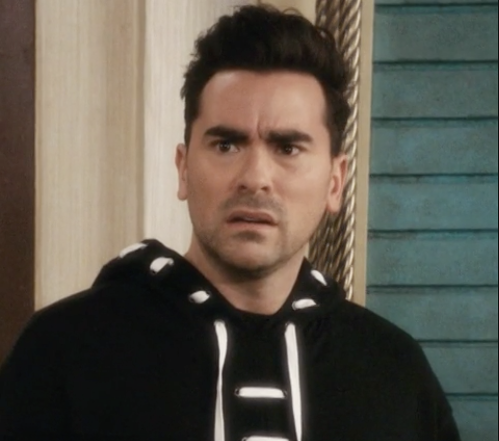 Dan Levy makes a concerned face.