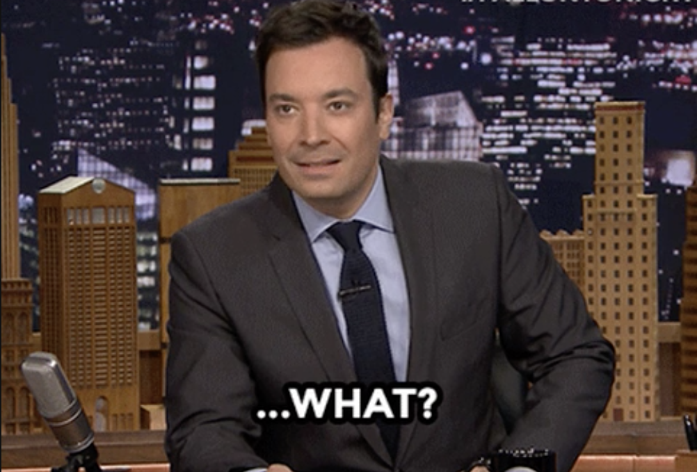 Jimmy Fallon makes a confused face.
