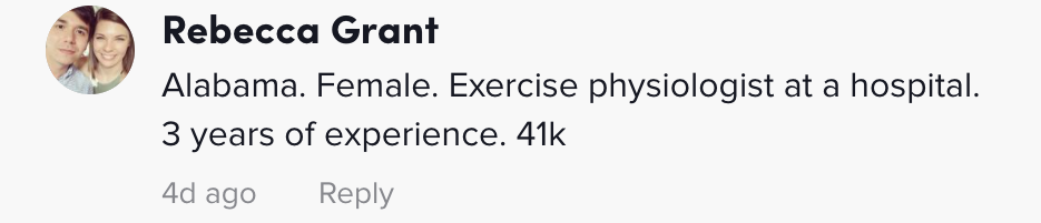 Exercise physiologist at a hospital $41,000