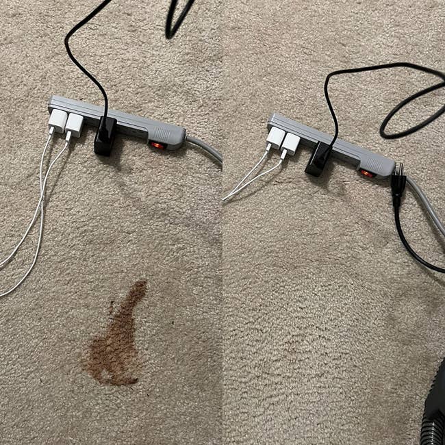 a stain on a reviewer's carpet disappearing