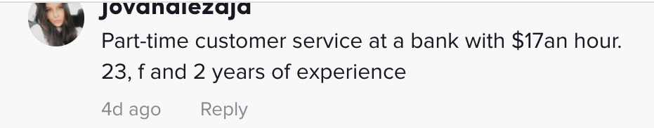 Part time customer service at a bank $17 an hour