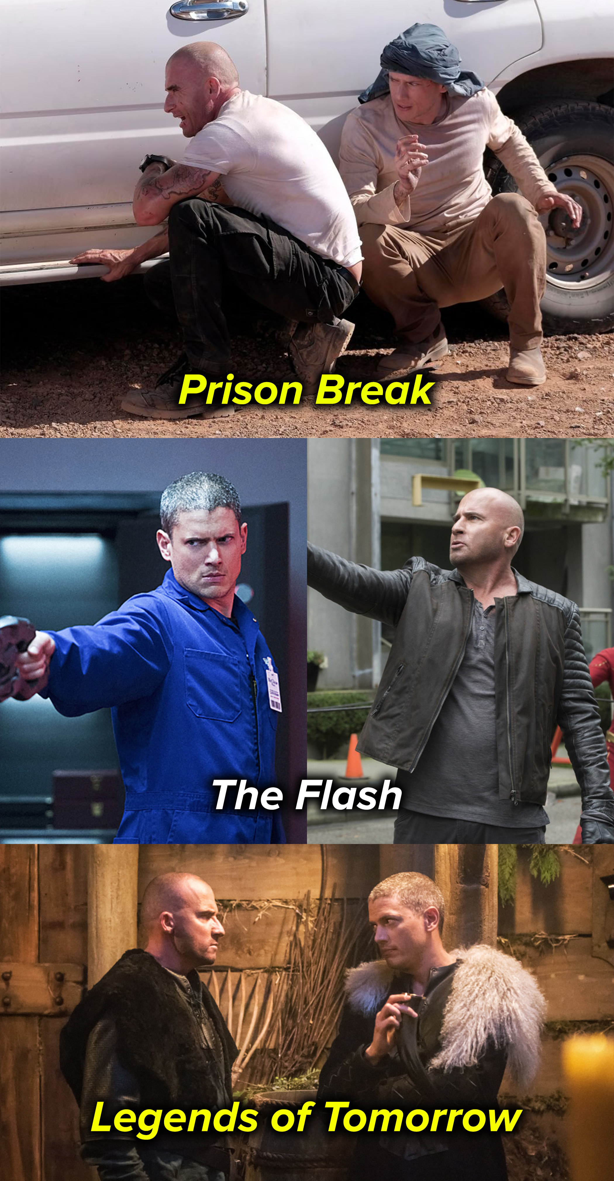 across all three shows, they play a pair of tough guys