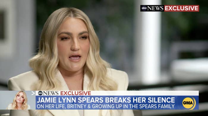 An emotional Jamie Lynn speaking during her ABC interview