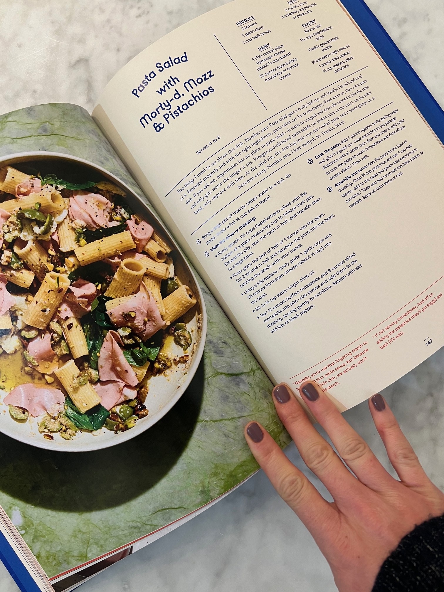 A recipe in a cookbook