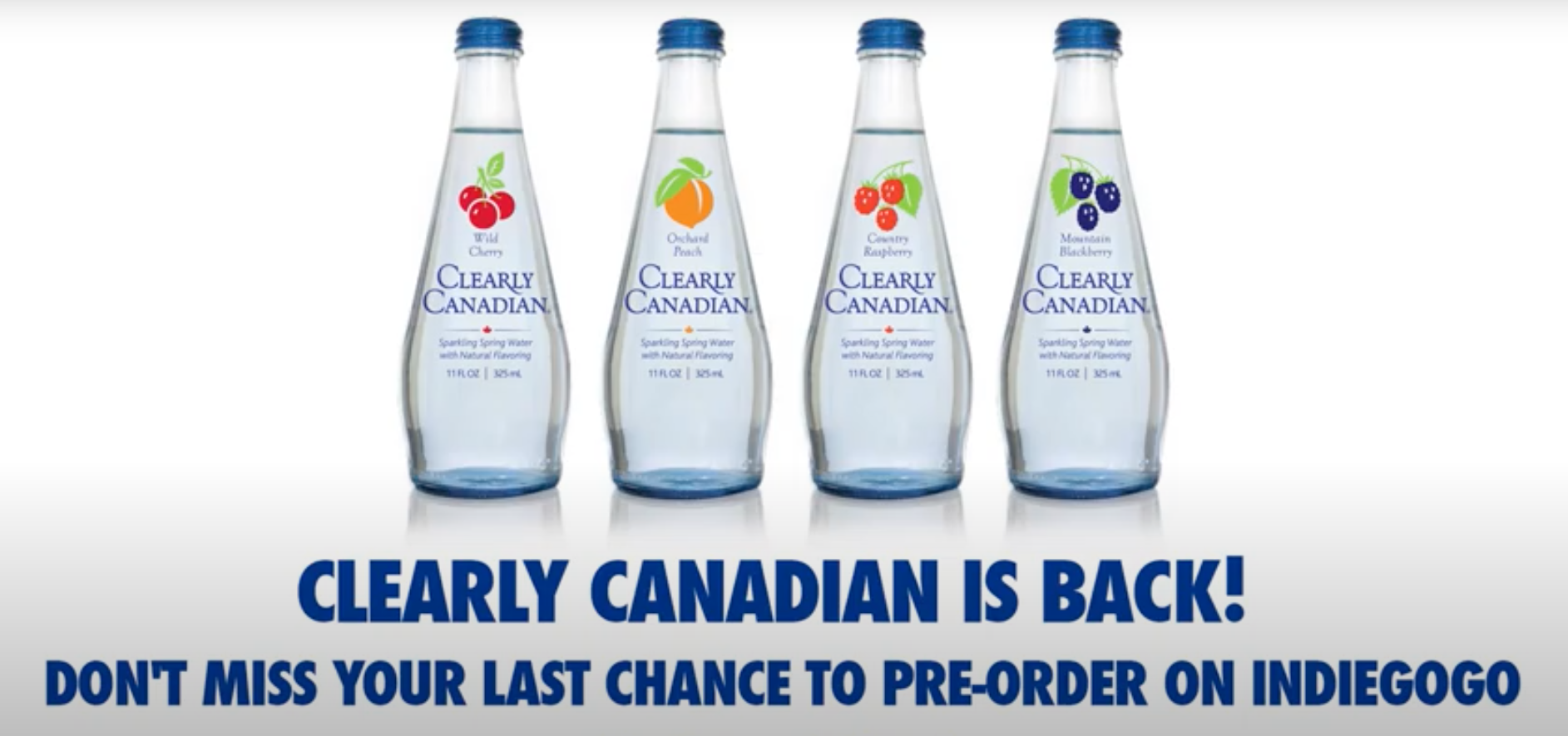 New ad for Clearly Canadian saying that the soda &quot;is back!&quot;