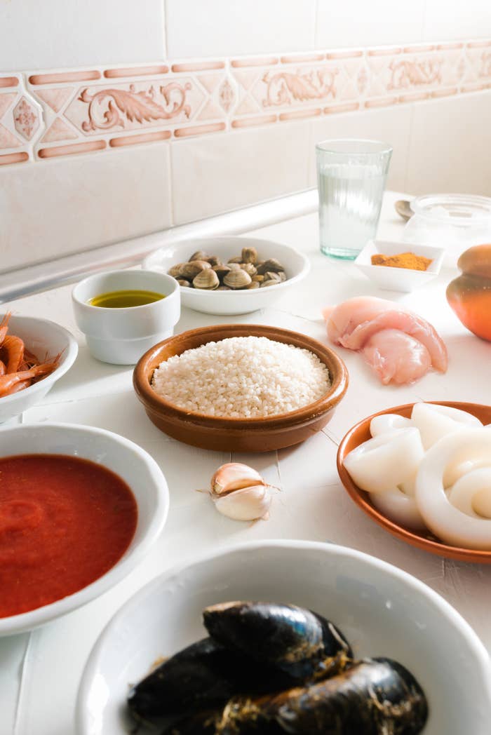 Ingredients in small bowls.