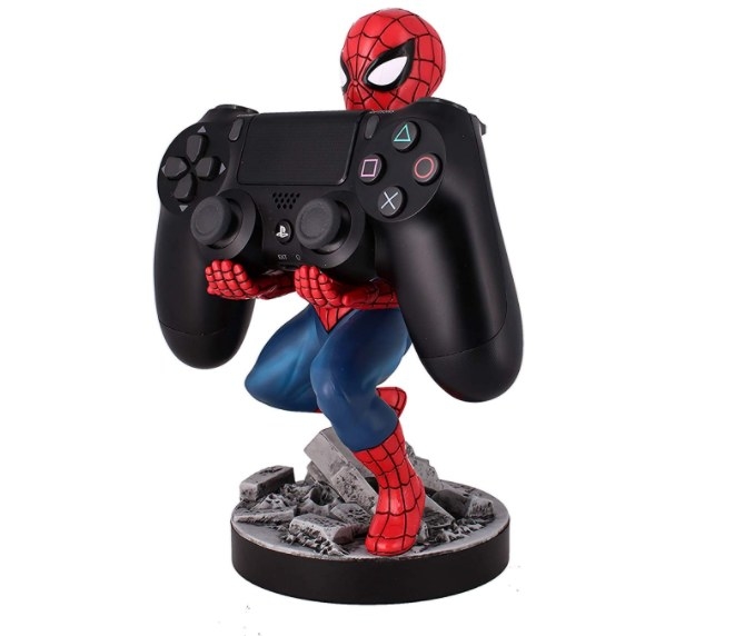Figura coleccionable de Spiderman que funciona como soporte