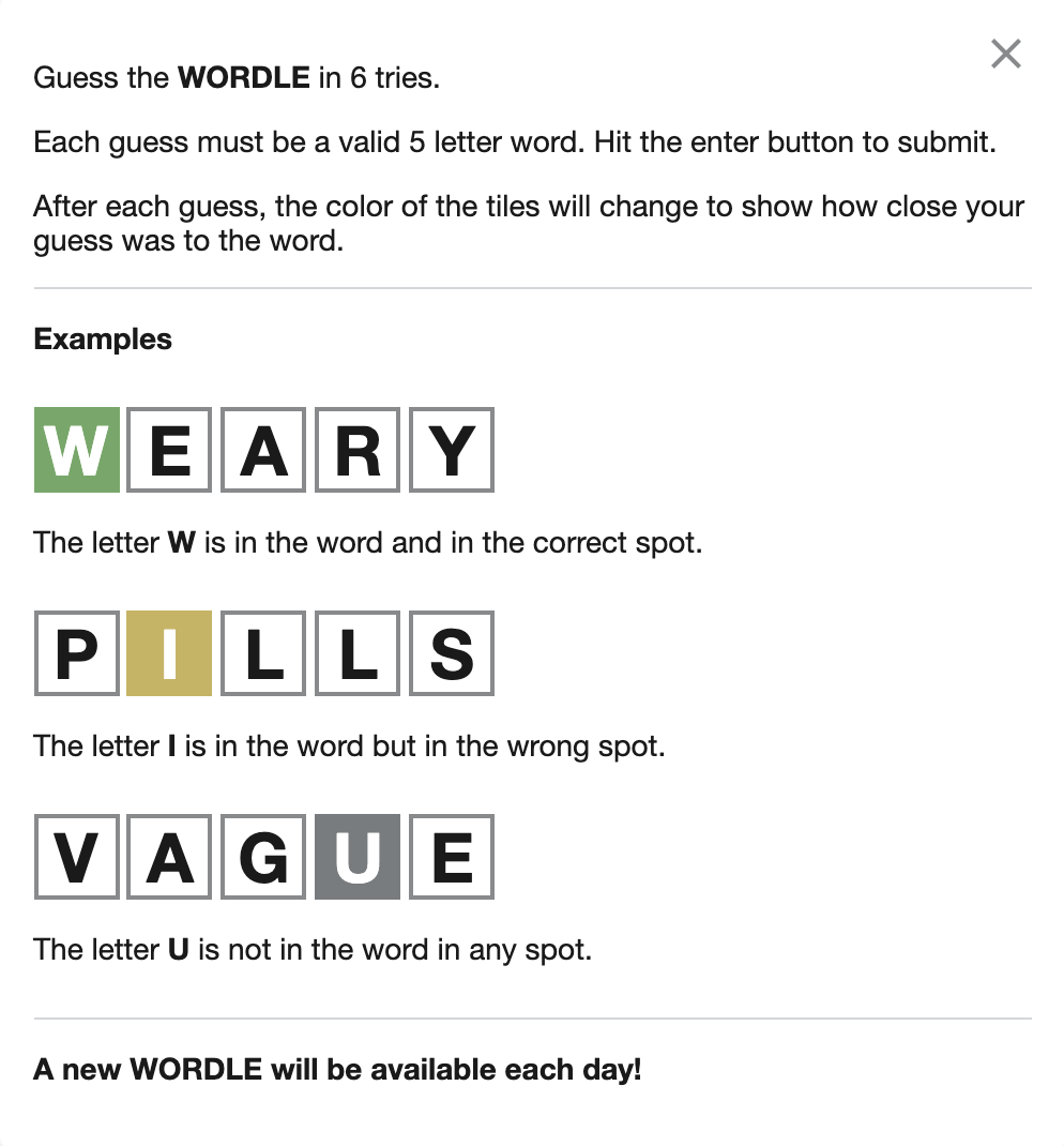 Examples of letter placement within the game