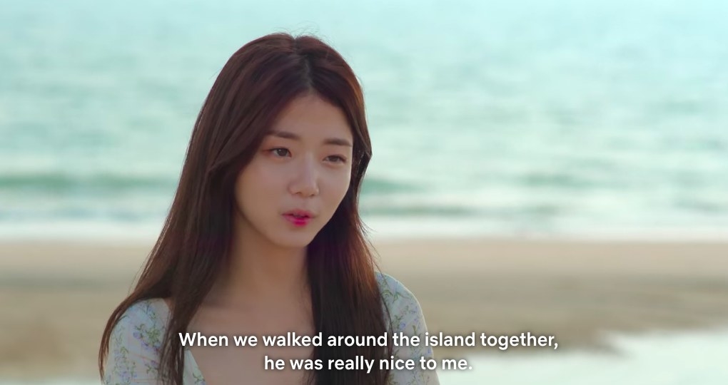 Ji-yeon says that Si-hun was really nice to her when they walked around the island together
