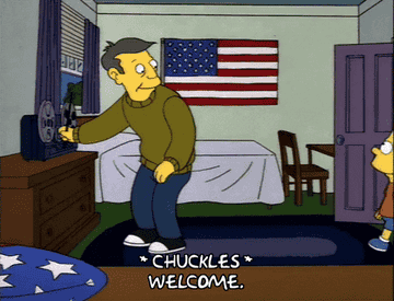 Bart Simpson walks into Principal Skinner&#x27;s dorm room