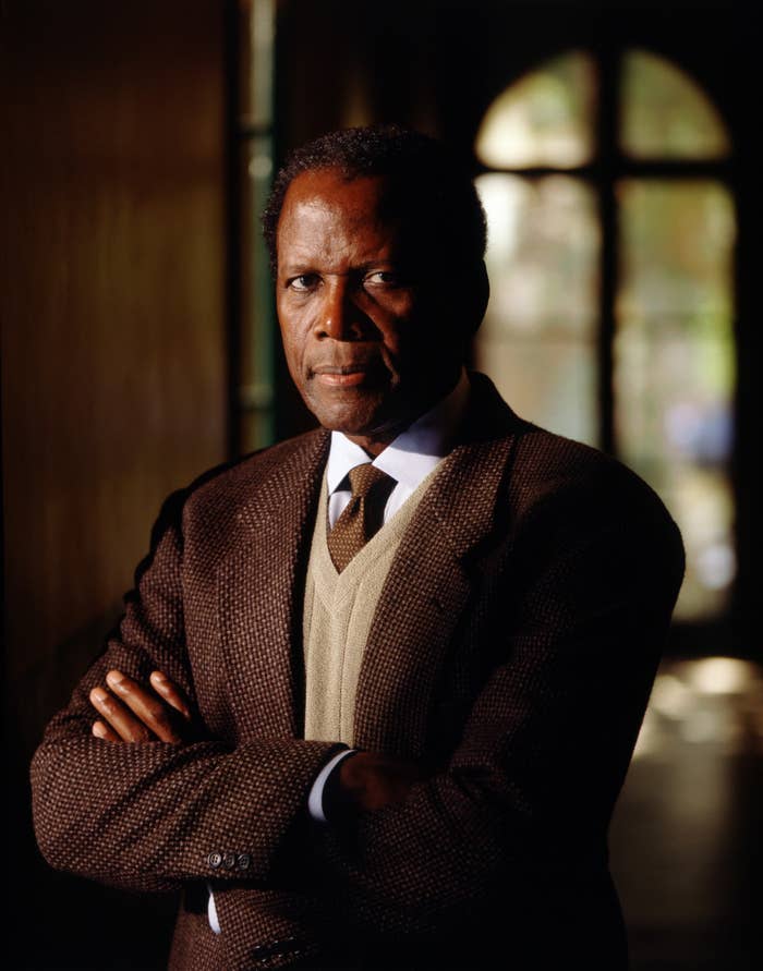 Poitier crosses his arms
