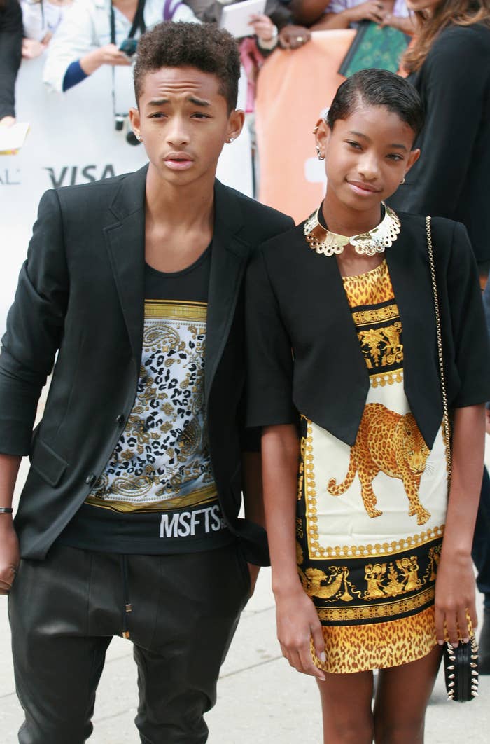 Jaden and Willow on a red carpet