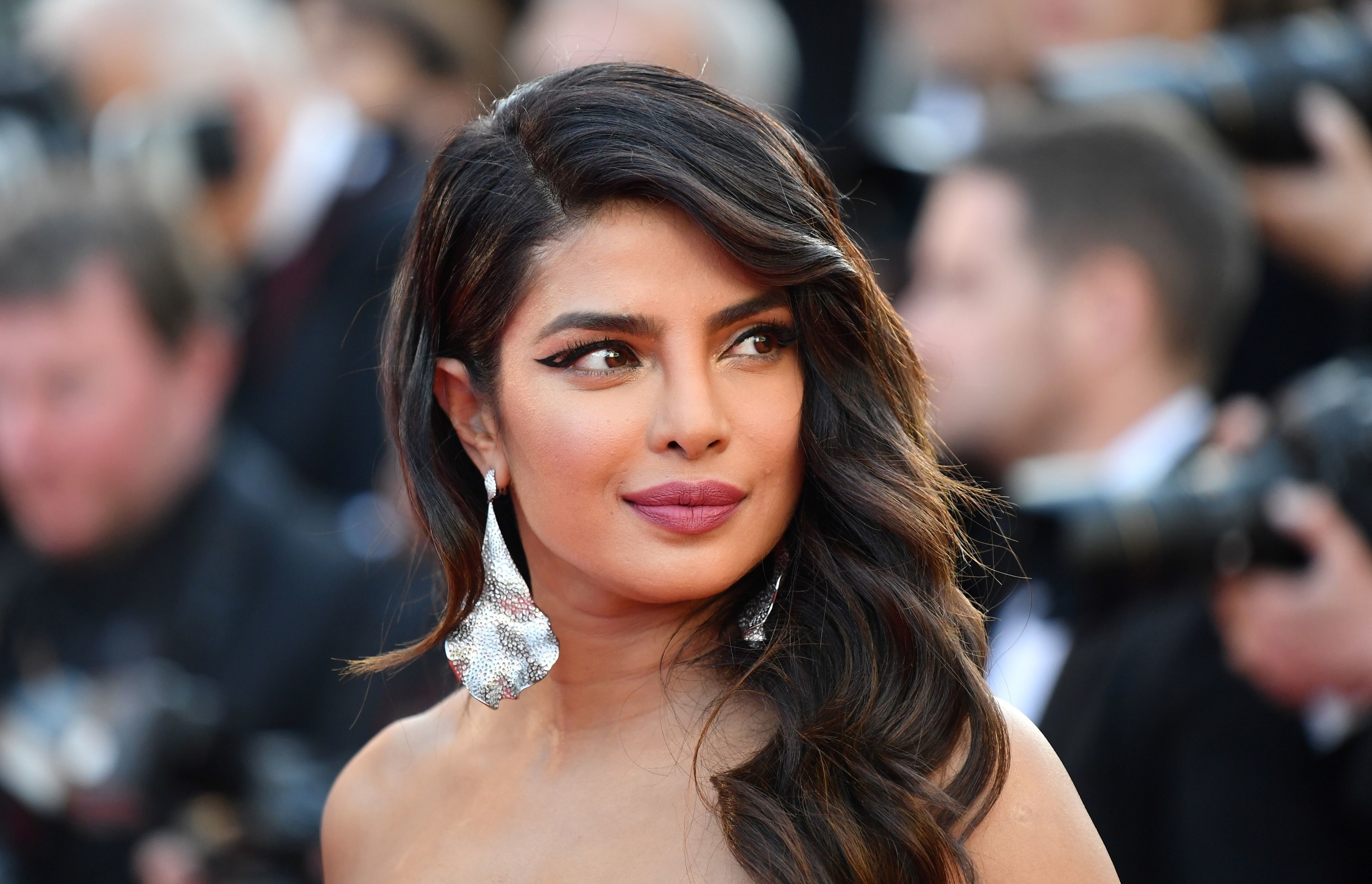Priyanka looking to the side at a red carpet event