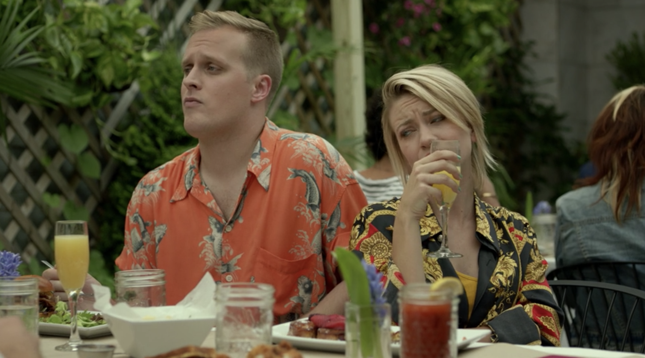 John Early and Meredith Hagner having brunch.