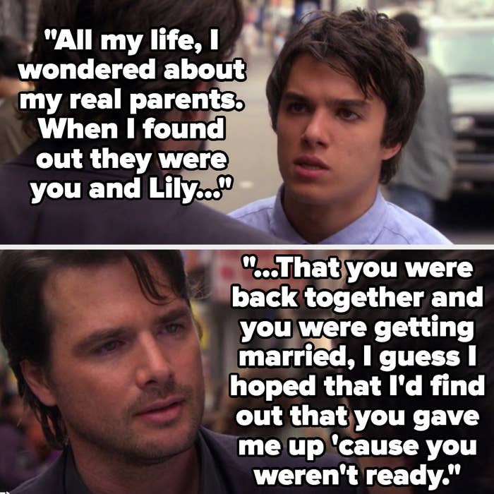 Scott to Rufus: &quot;All my life, I wondered about my real parents. When I found out they were you and Lily, that you were back together and you were getting married, I guess I hoped that I&#x27;d found out that you gave me up &#x27;cause you weren&#x27;t ready&quot;