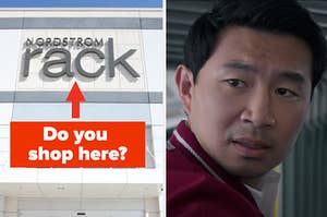 Nordstrom Rack is on the left labeled, "Do you shop here?" with Shang Chi on the right